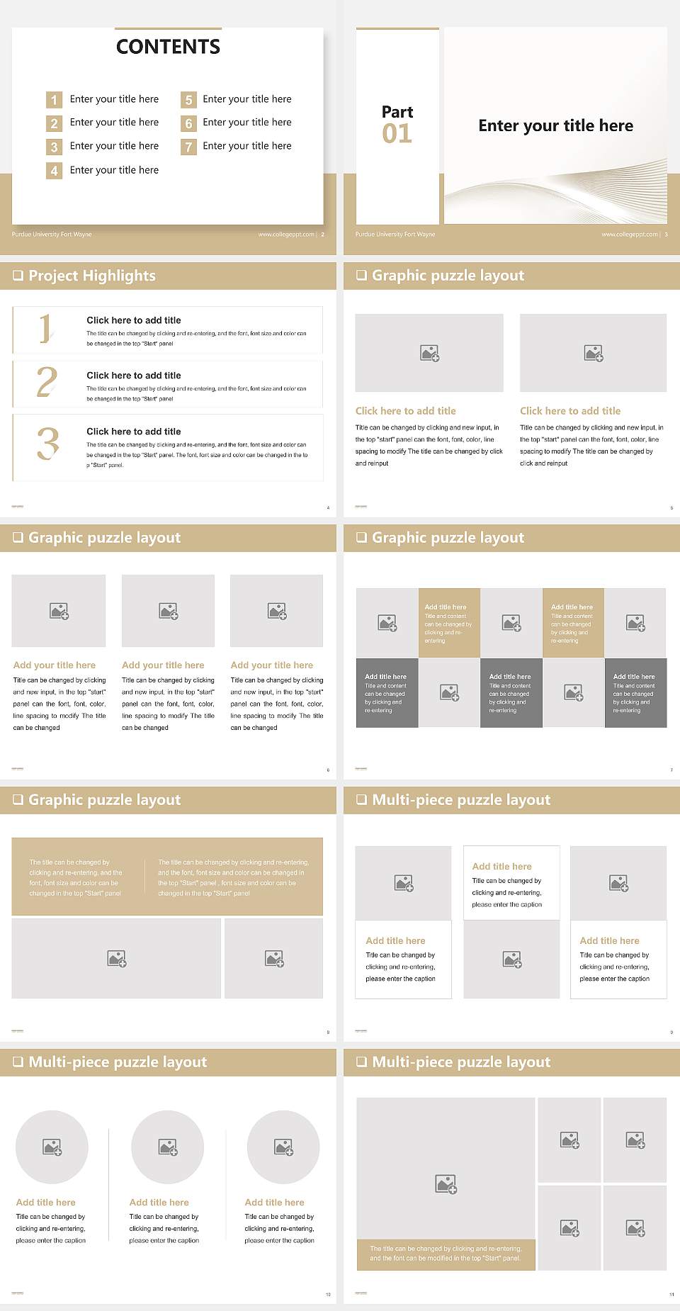 Purdue University Fort Wayne General Purpose PPT Template4:3 ratio PPT effect preview image2