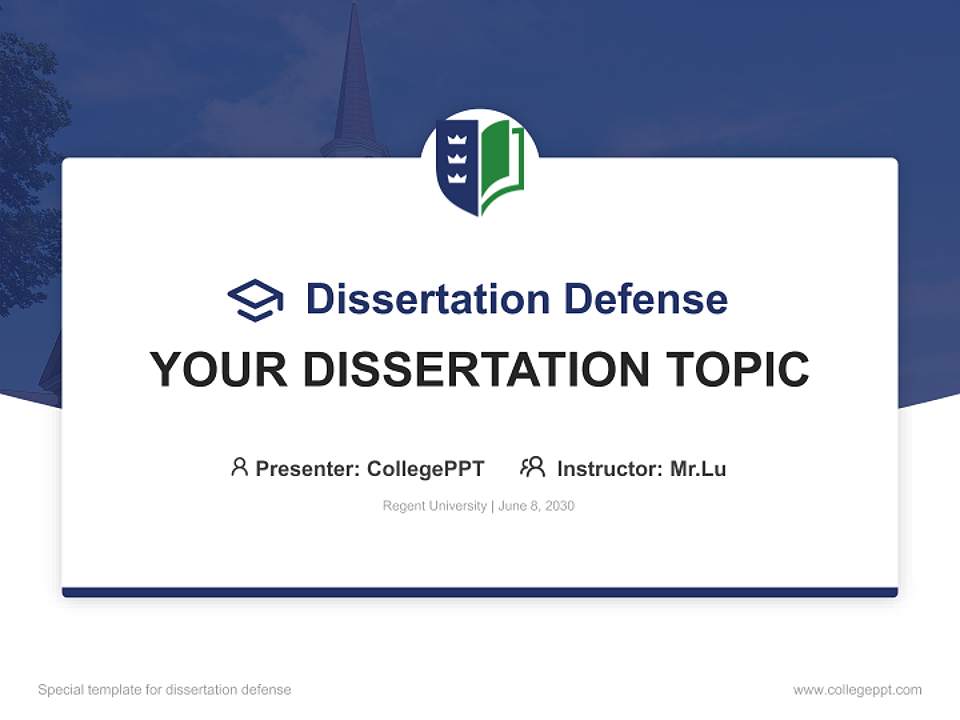 Regent University Graduation Thesis Defense PPT Template4:3 ratio PPT effect preview image7