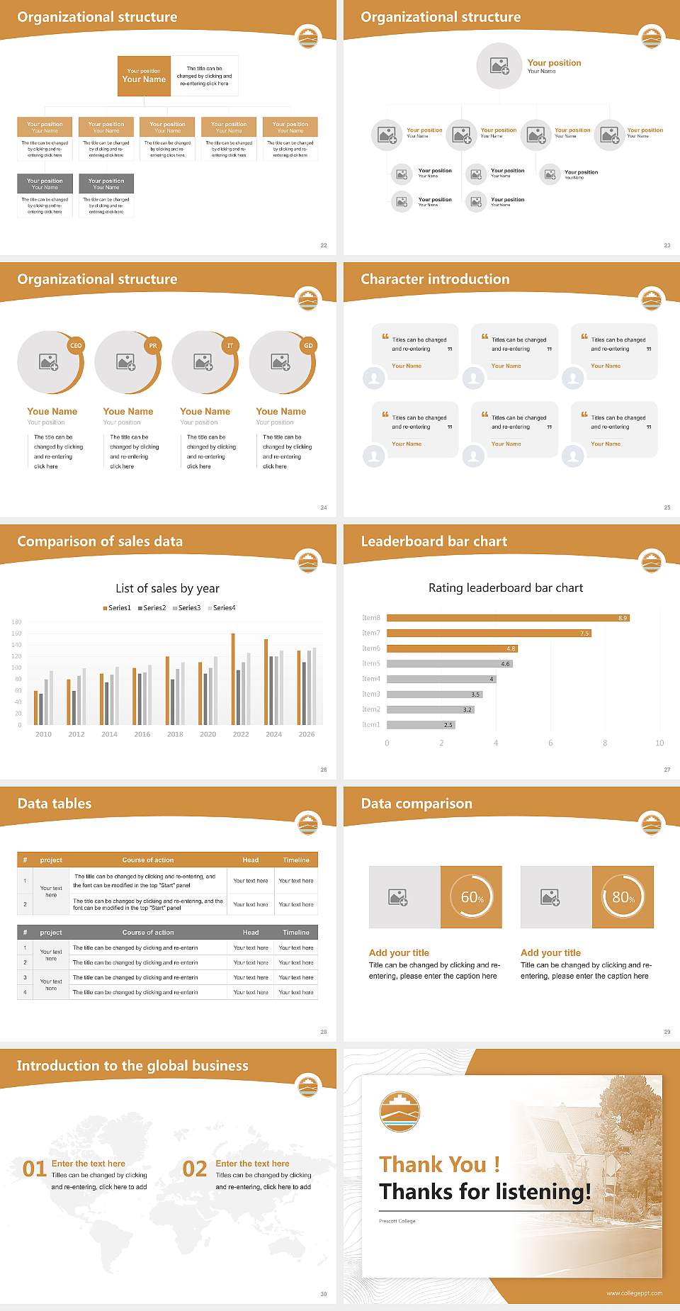 Prescott College Academic Presentation/Research Findings Report PPT Template4:3 ratio PPT effect preview image4