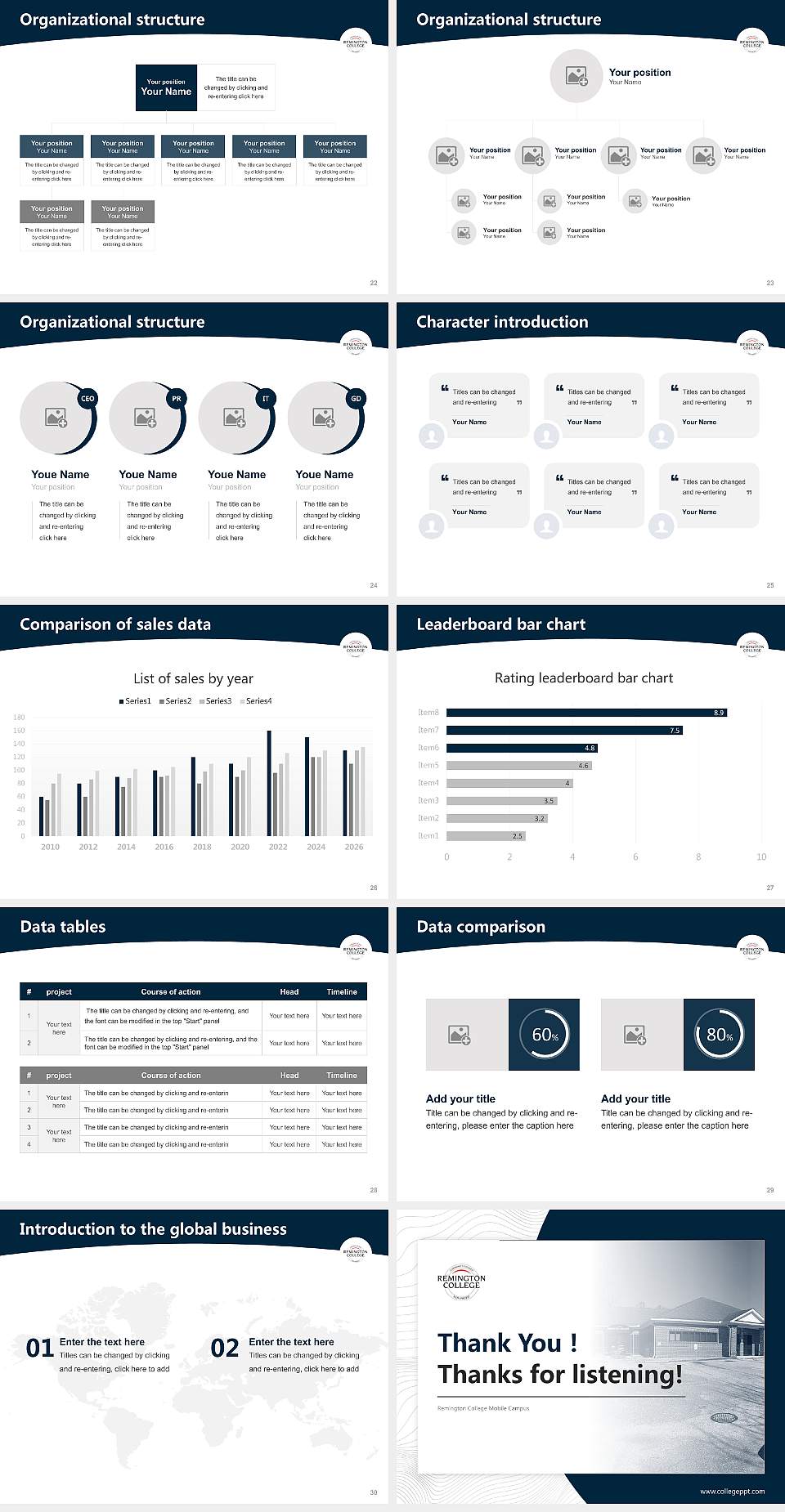 Remington College Mobile Campus Academic Presentation/Research Findings Report PPT Template4:3 ratio PPT effect preview image4