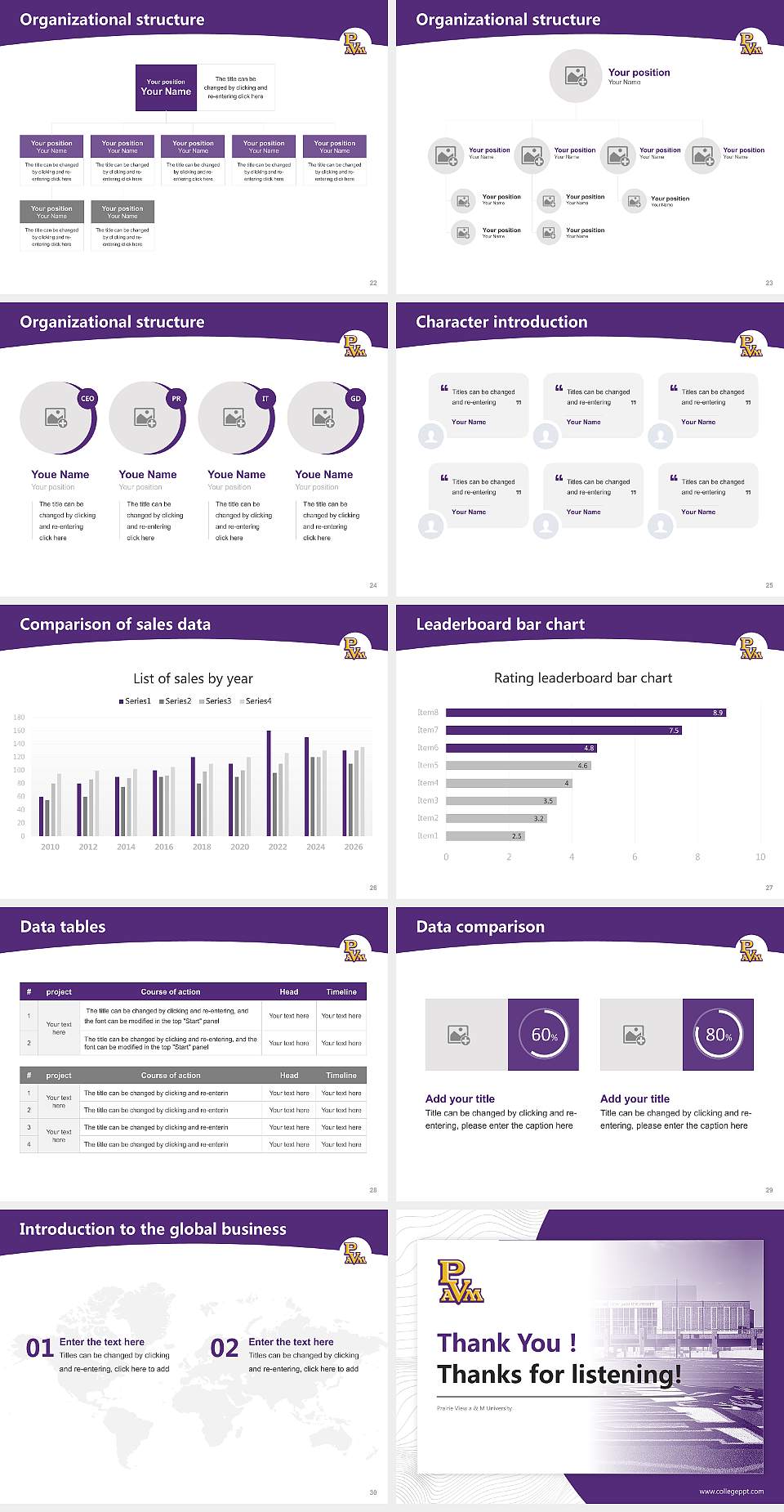 Prairie View a & M University Academic Presentation/Research Findings Report PPT Template4:3 ratio PPT effect preview image4