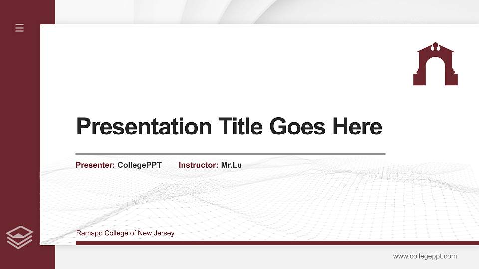 Ramapo College of New Jersey Thesis Proposal/Graduation Defense PPT Template16:9 ratio PPT effect preview image