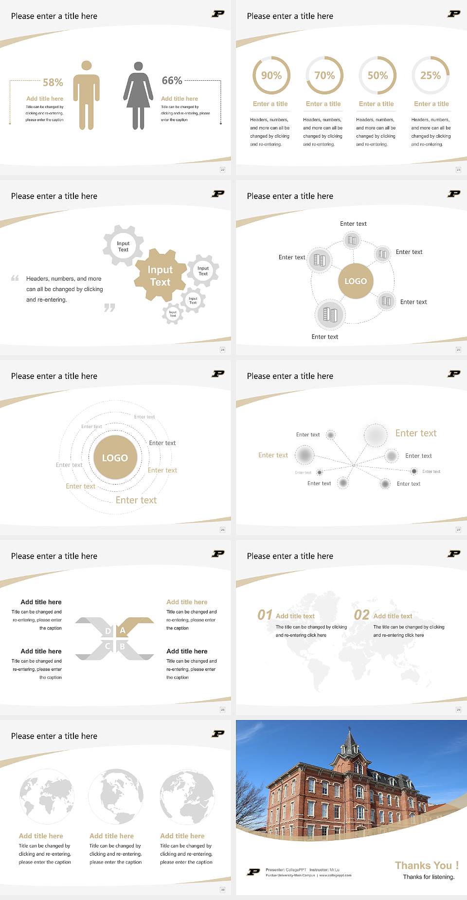Purdue University-Main Campus Course/Courseware Creation PPT Template4:3 ratio PPT effect preview image4