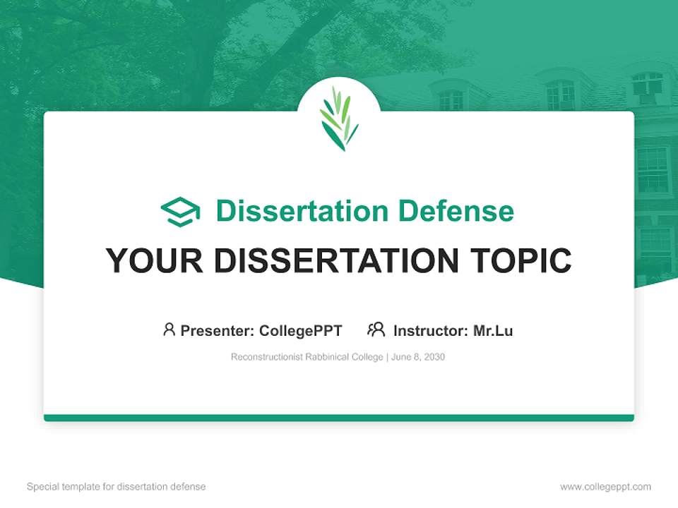 Reconstructionist Rabbinical College Graduation Thesis Defense PPT Template4:3 ratio PPT effect preview image7