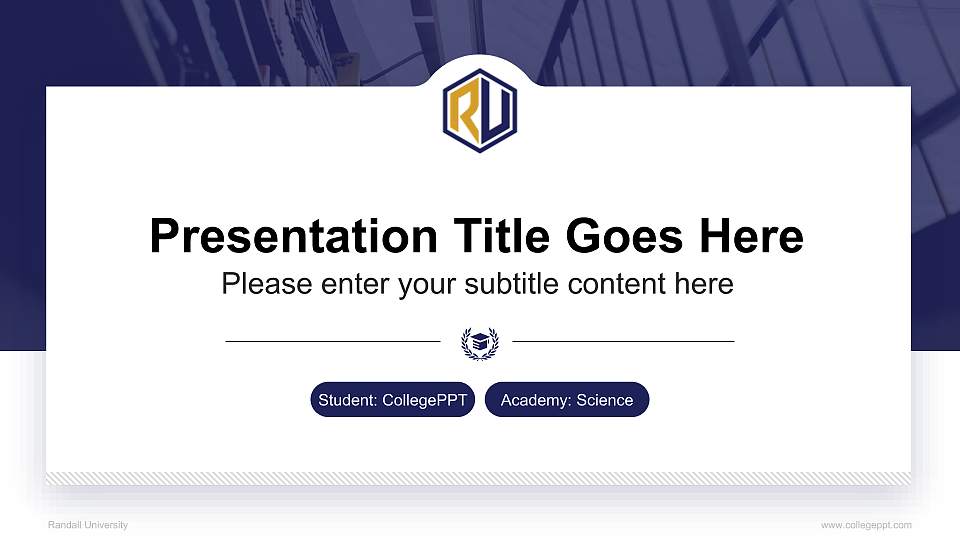 Randall University National Scholarship Defense PPT Template16:9 ratio PPT effect preview image