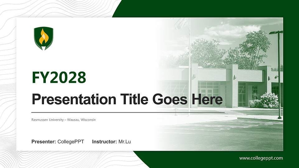 Rasmussen University – Wausau, Wisconsin Academic Presentation/Research Findings Report PPT Template16:9 ratio PPT effect preview image