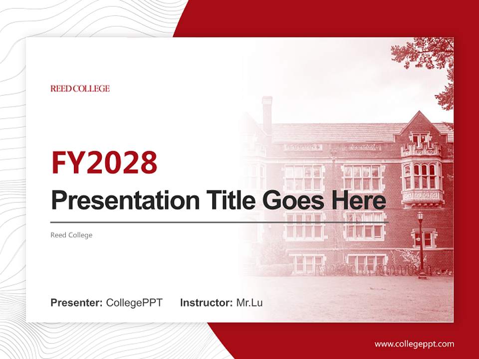 Reed College Academic Presentation/Research Findings Report PPT Template4:3 ratio PPT effect preview image5