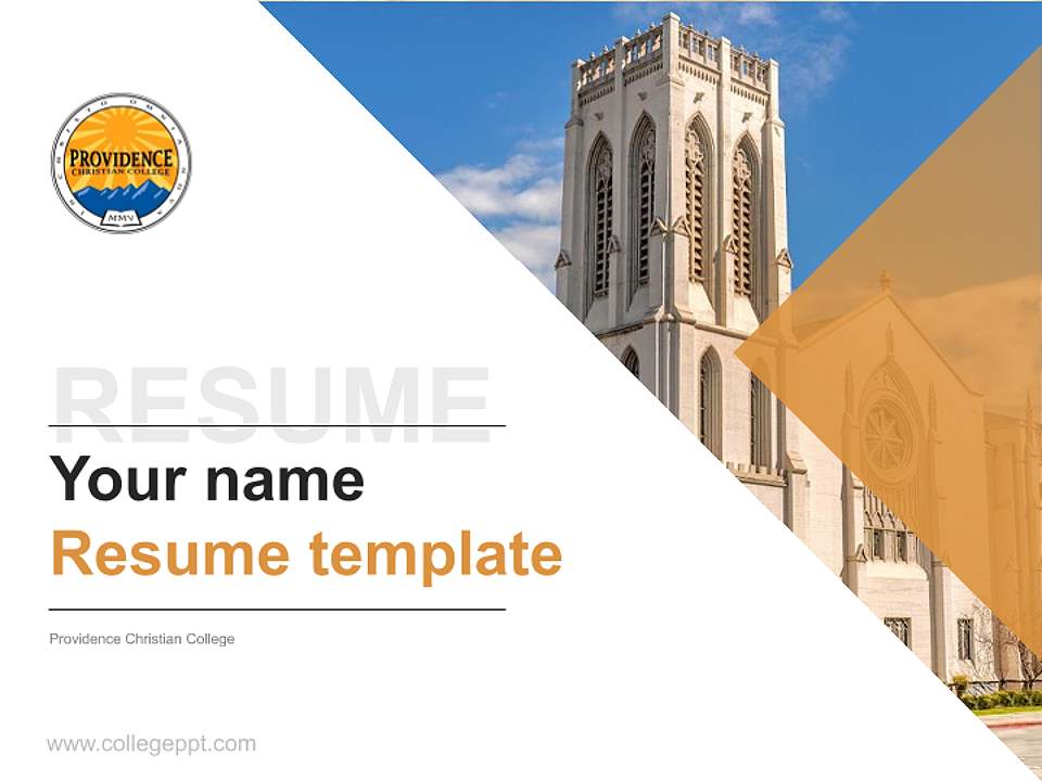 Providence Christian College Resume PPT Template4:3 ratio PPT effect preview image5