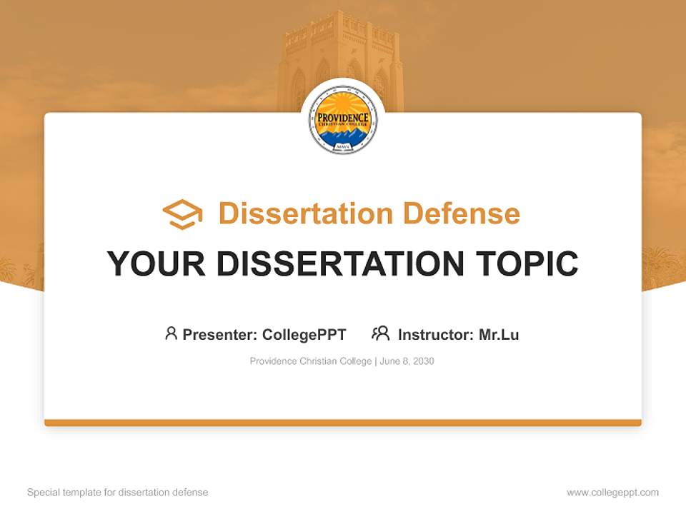 Providence Christian College Graduation Thesis Defense PPT Template4:3 ratio PPT effect preview image7