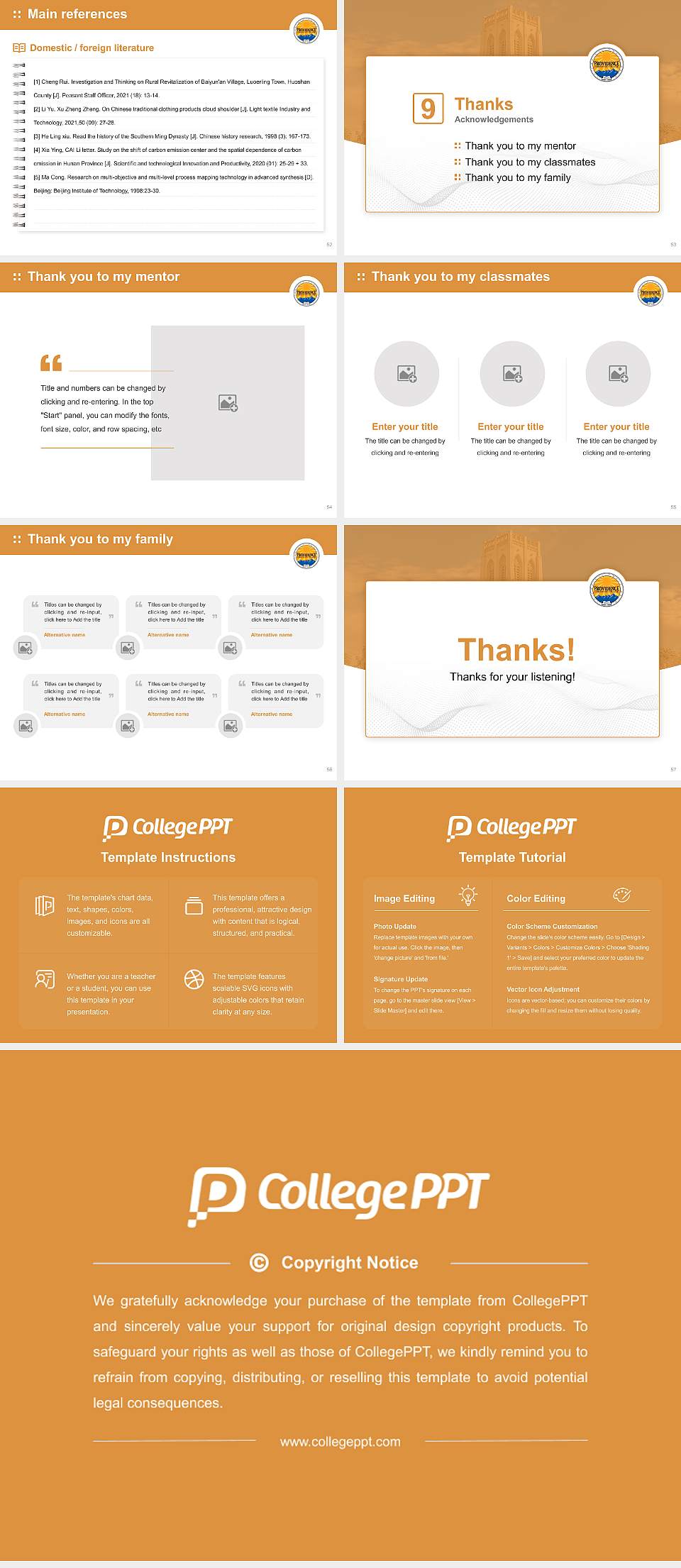 Providence Christian College Graduation Thesis Defense PPT Template4:3 ratio PPT effect preview image7