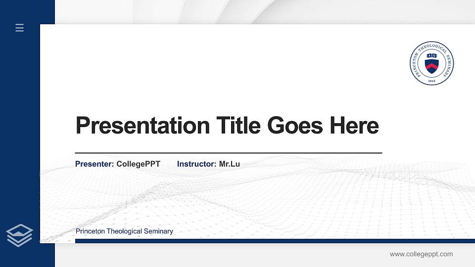 Princeton Theological Seminary Thesis Proposal/Graduation Defense PPT Template16:9 ratio PPT effect preview image