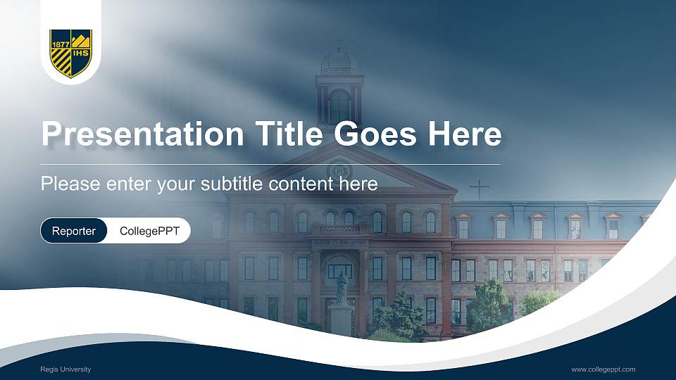 Regis University Lecture Sharing and Networking Event PPT Template16:9 ratio PPT effect preview image