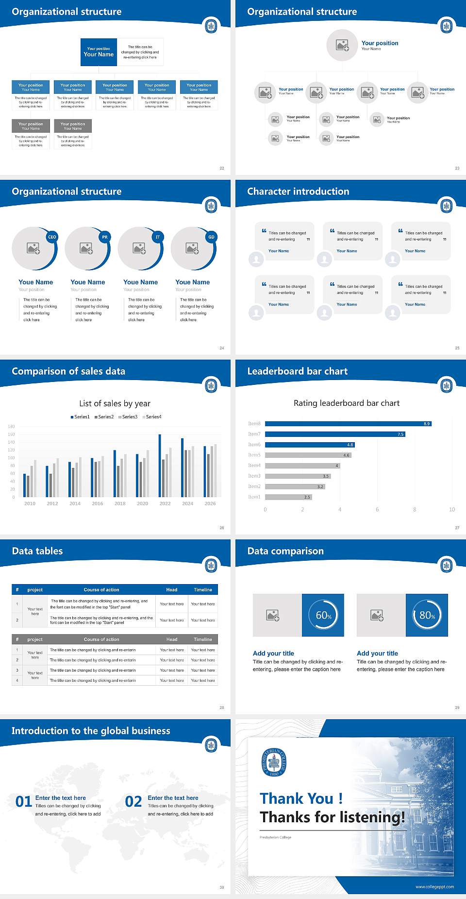 Presbyterian College Academic Presentation/Research Findings Report PPT Template4:3 ratio PPT effect preview image4