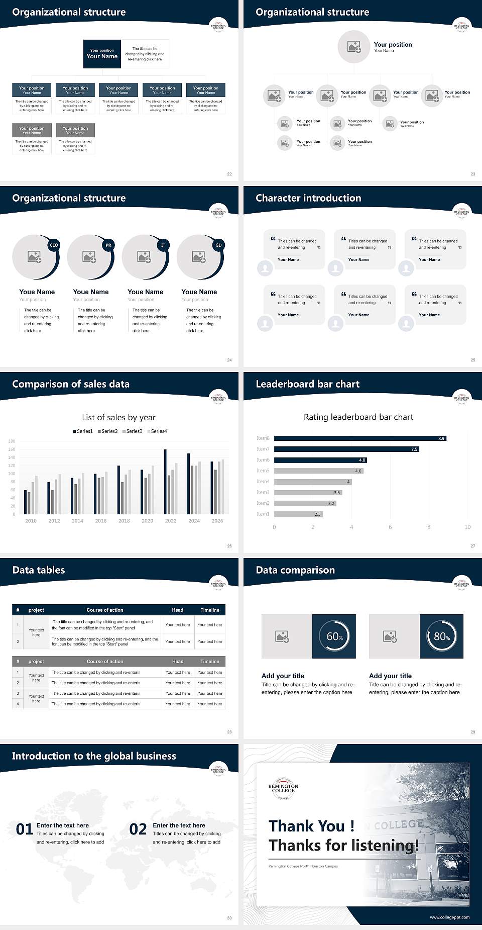 Remington College North Houston Campus Academic Presentation/Research Findings Report PPT Template4:3 ratio PPT effect preview image4