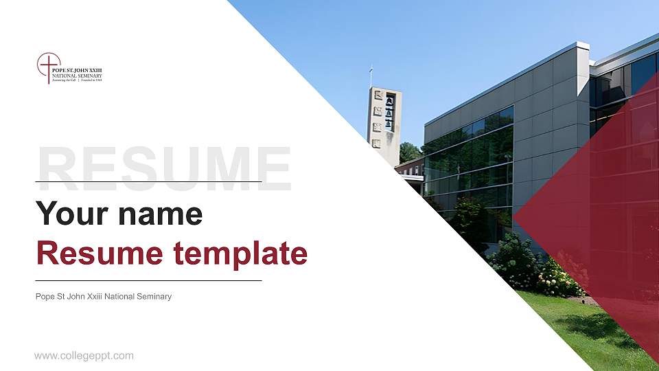 Pope St John Xxiii National Seminary Resume PPT Template16:9 ratio PPT effect preview image