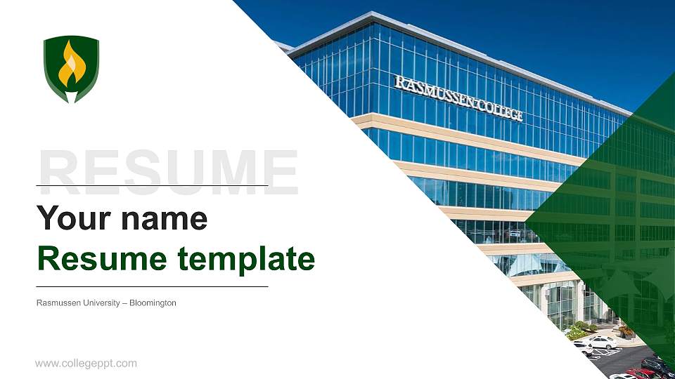 Rasmussen University – Bloomington Resume PPT Template16:9 ratio PPT effect preview image
