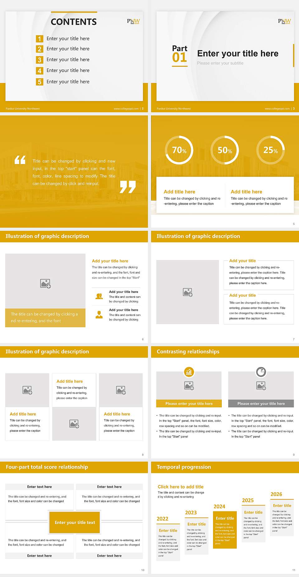 Purdue University Northwest Thesis Proposal/Graduation Defense PPT Template4:3 ratio PPT effect preview image2