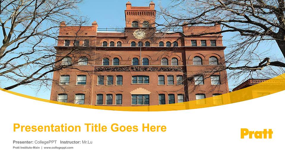Pratt Institute-Main Course/Courseware Creation PPT Template16:9 ratio PPT effect preview image