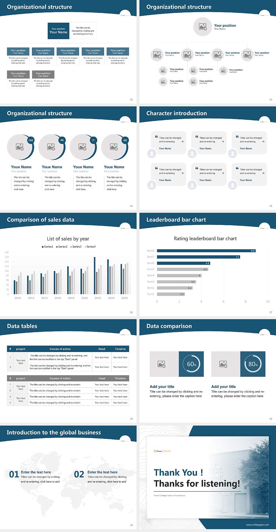 Provo College-Idaho Falls Campus Academic Presentation/Research Findings Report PPT Template4:3 ratio PPT effect preview image4