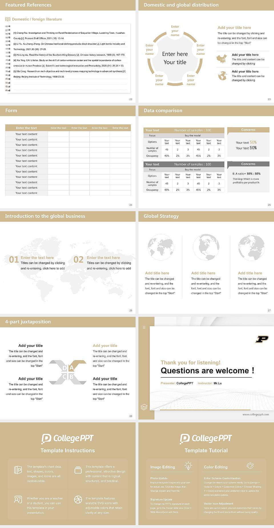 Purdue University-Main Campus Thesis Proposal/Graduation Defense PPT Template4:3 ratio PPT effect preview image4