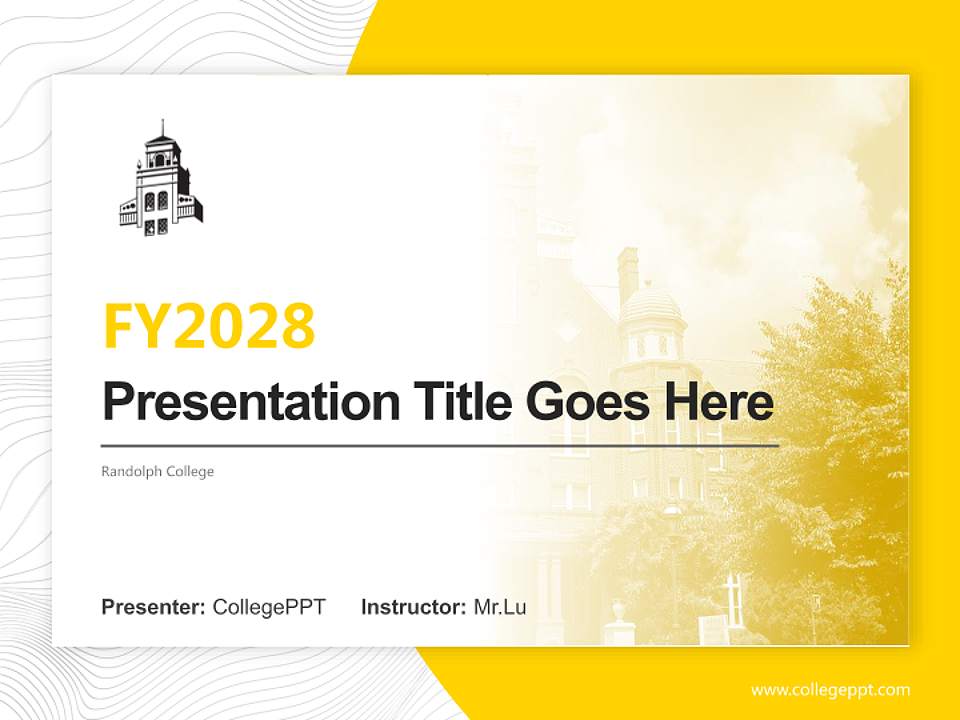 Randolph College Academic Presentation/Research Findings Report PPT Template4:3 ratio PPT effect preview image5