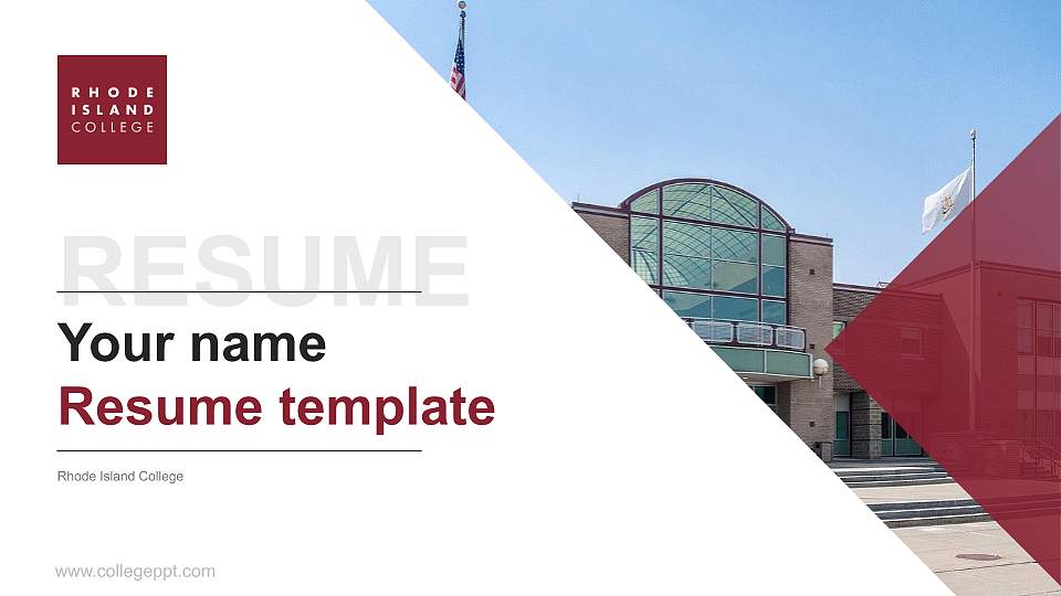 Rhode Island College Resume PPT Template16:9 ratio PPT effect preview image