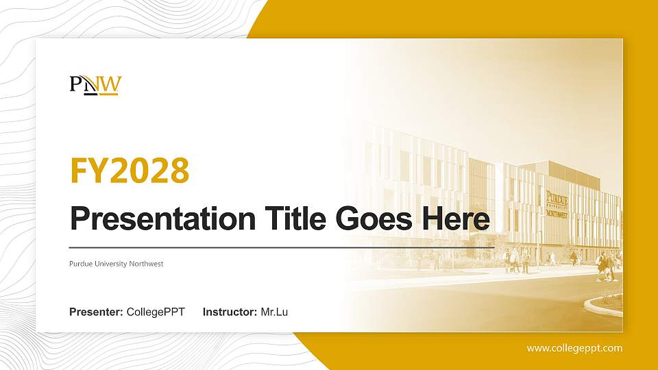 Purdue University Northwest Academic Presentation/Research Findings Report PPT Template16:9 ratio PPT effect preview image