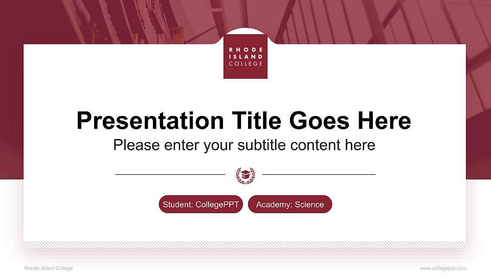 Rhode Island College National Scholarship Defense PPT Template16:9 ratio PPT effect preview image