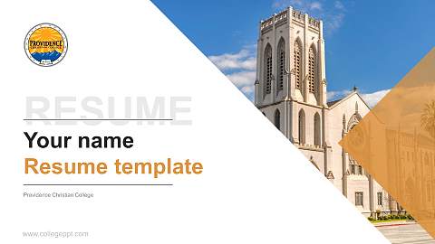 Providence Christian College Resume PPT Template