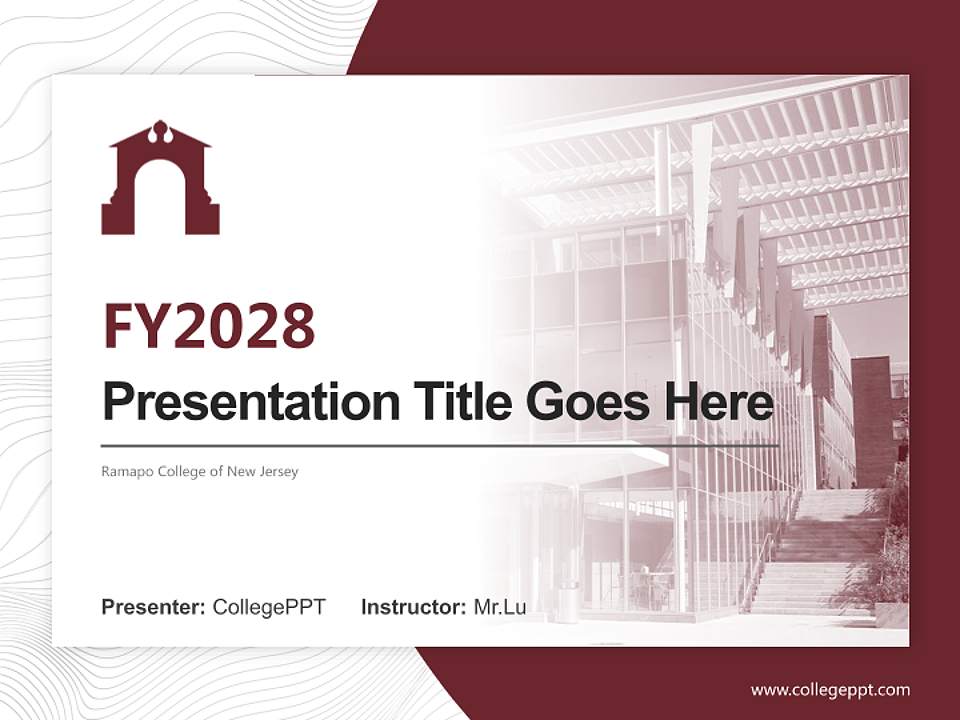 Ramapo College of New Jersey Academic Presentation/Research Findings Report PPT Template4:3 ratio PPT effect preview image5
