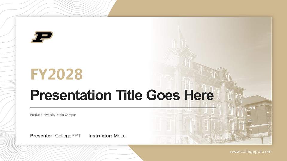 Purdue University-Main Campus Academic Presentation/Research Findings Report PPT Template16:9 ratio PPT effect preview image