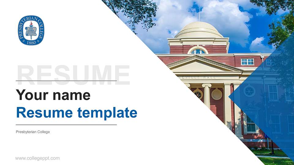 Presbyterian College Resume PPT Template16:9 ratio PPT effect preview image1