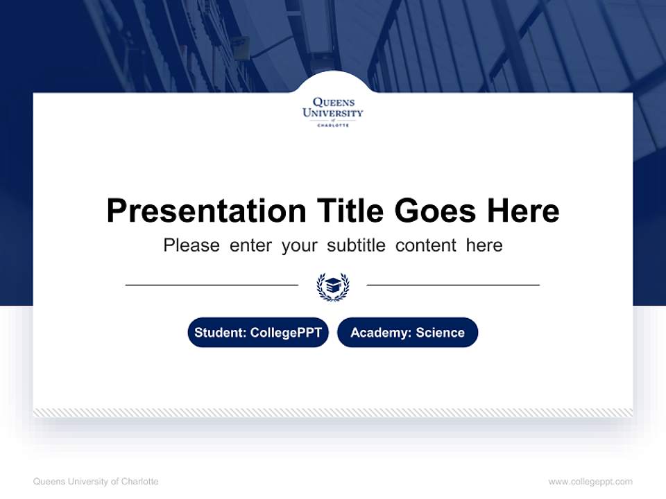 Queens University of Charlotte National Scholarship Defense PPT Template4:3 ratio PPT effect preview image4