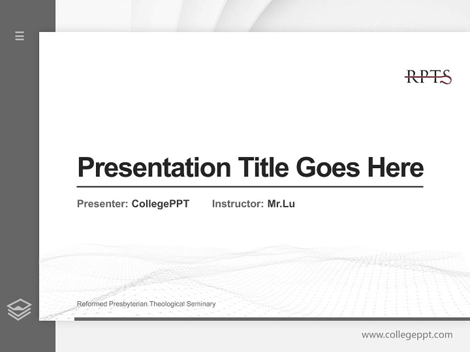 Reformed Presbyterian Theological Seminary Thesis Proposal/Graduation Defense PPT Template4:3 ratio PPT effect preview image5