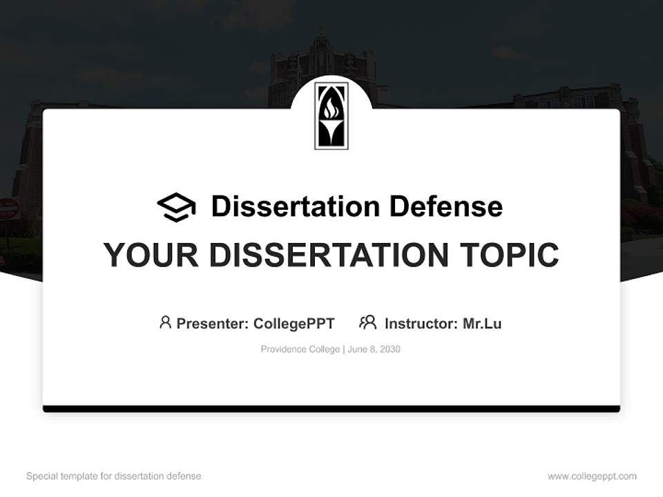 Providence College Graduation Thesis Defense PPT Template4:3 ratio PPT effect preview image7
