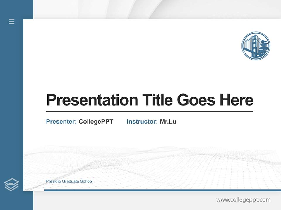 Presidio Graduate School Thesis Proposal/Graduation Defense PPT Template4:3 ratio PPT effect preview image5