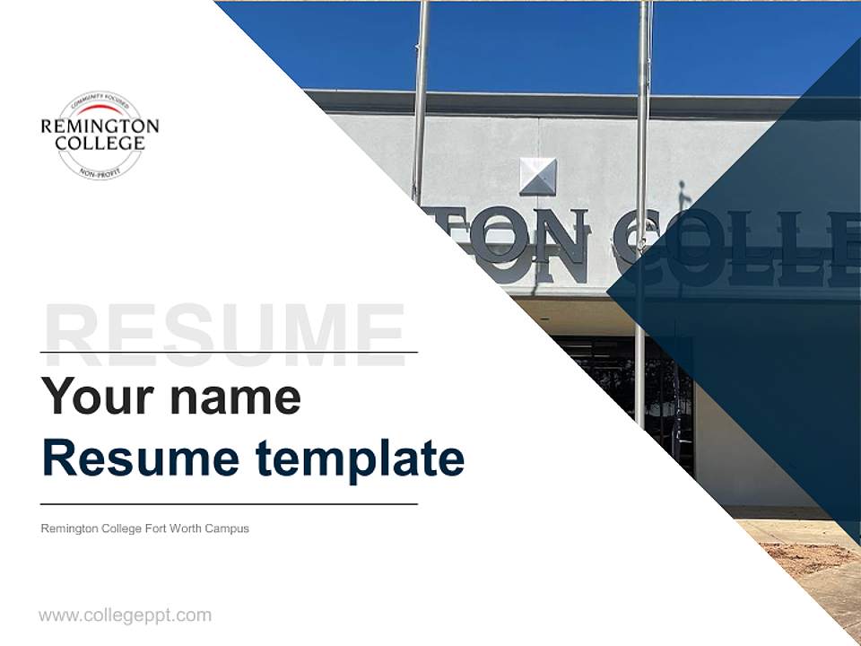 Remington College Fort Worth Campus Resume PPT Template4:3 ratio PPT effect preview image5