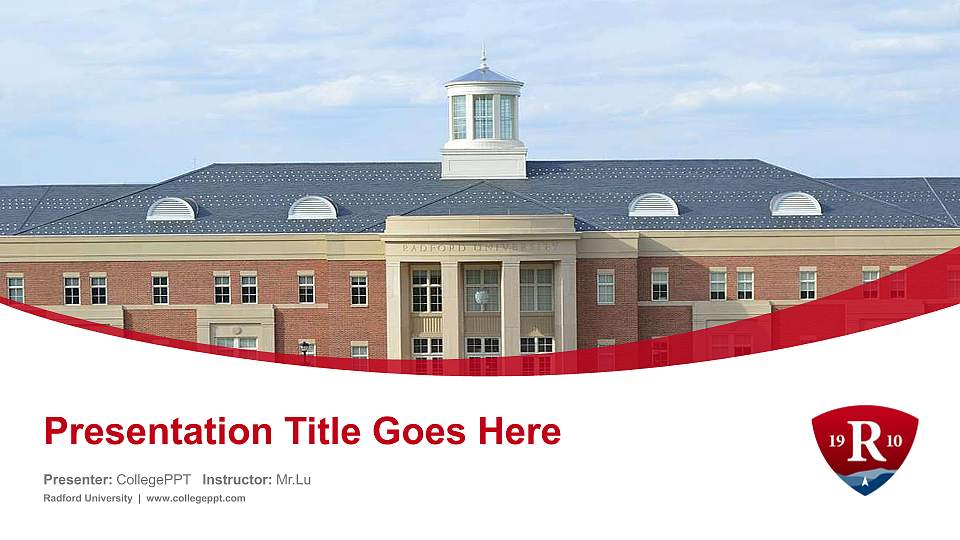 Radford University Course/Courseware Creation PPT Template16:9 ratio PPT effect preview image1