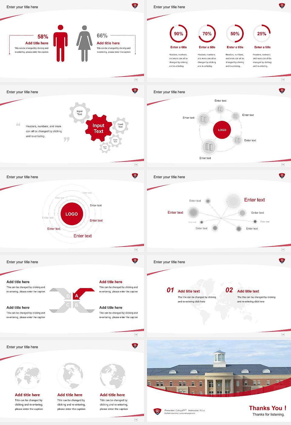 Radford University Course/Courseware Creation PPT Template16:9 ratio PPT effect preview image4