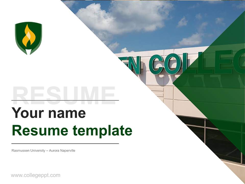 Rasmussen University – Aurora Naperville Resume PPT Template4:3 ratio PPT effect preview image5
