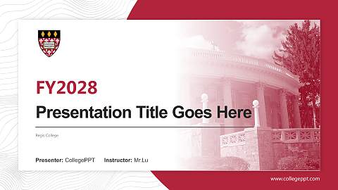 Regis College Academic Presentation/Research Findings Report PPT Template