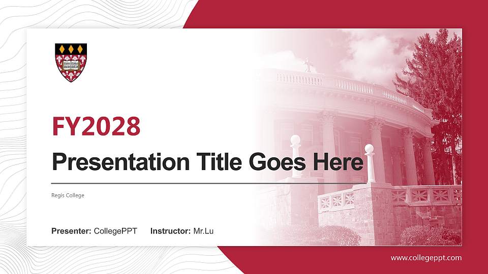 Regis College Academic Presentation/Research Findings Report PPT Template16:9 ratio PPT effect preview image