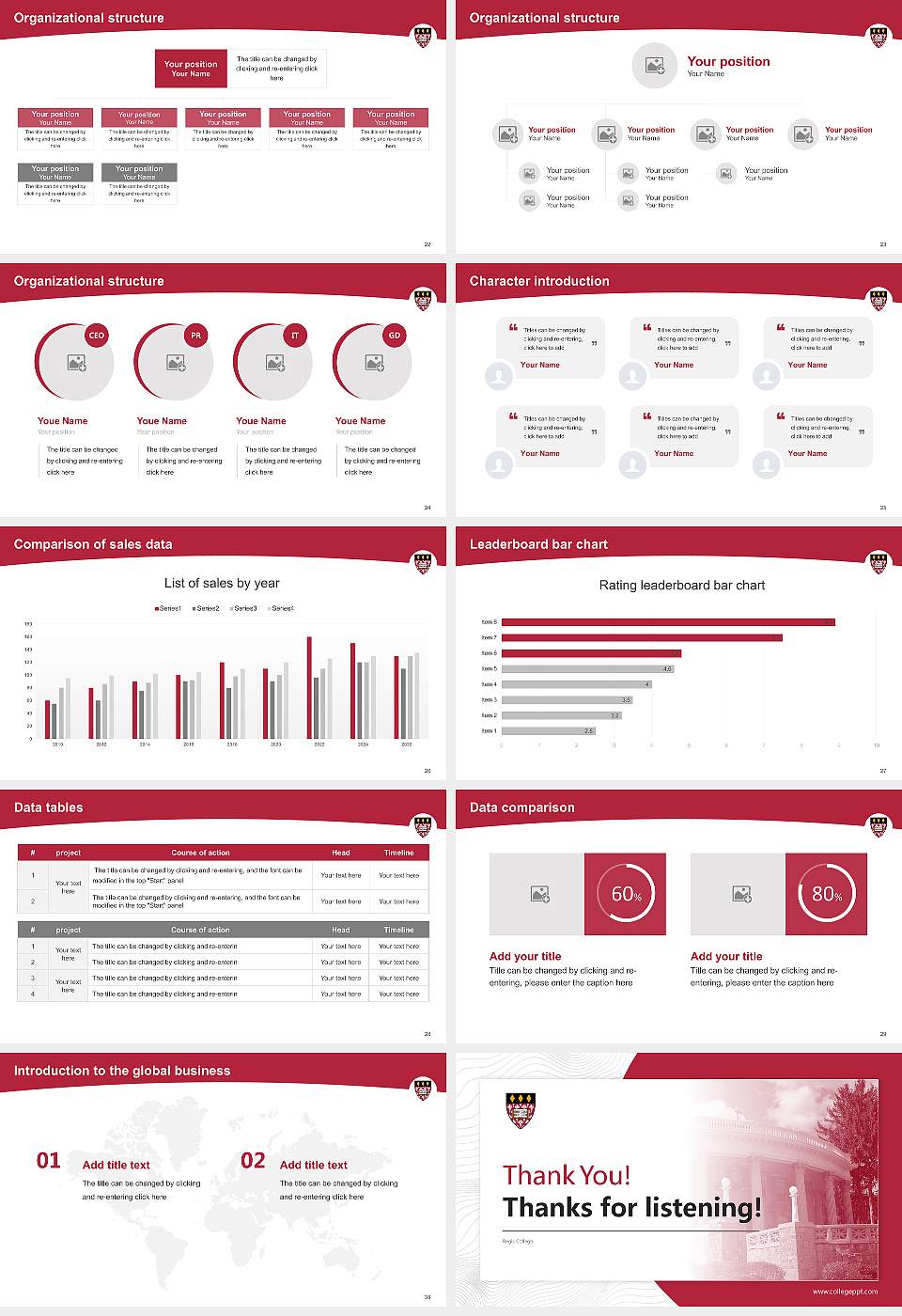 Regis College Academic Presentation/Research Findings Report PPT Template16:9 ratio PPT effect preview image4