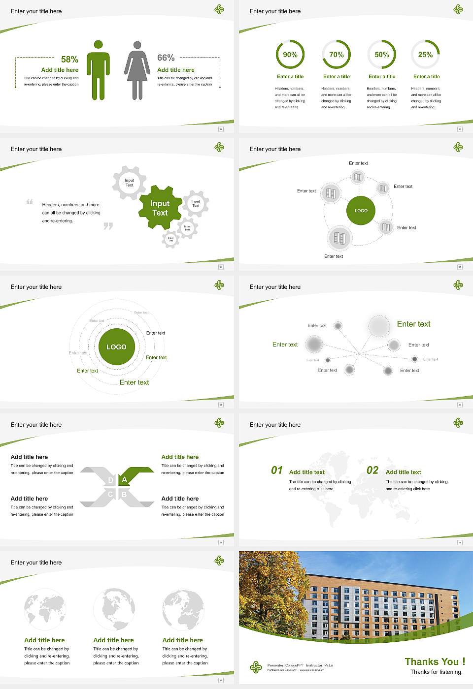 Portland State University Course/Courseware Creation PPT Template16:9 ratio PPT effect preview image4