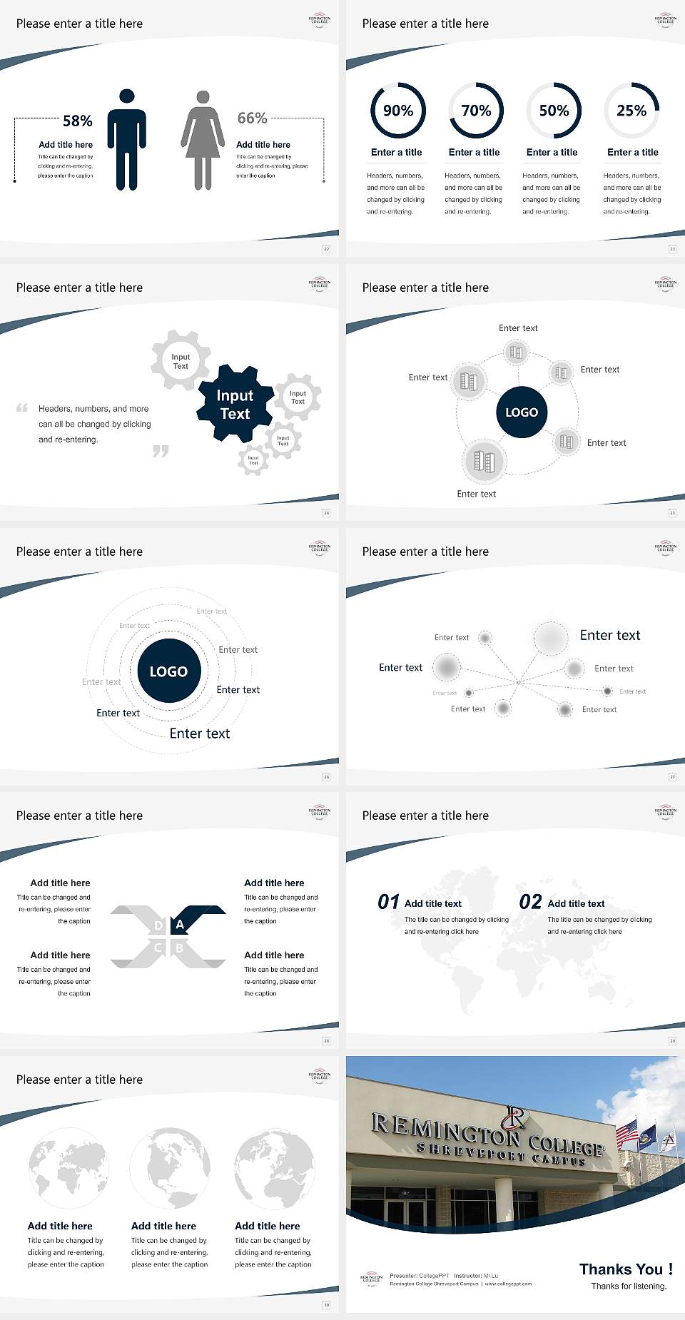 Remington College Shreveport Campus Course/Courseware Creation PPT Template4:3 ratio PPT effect preview image4