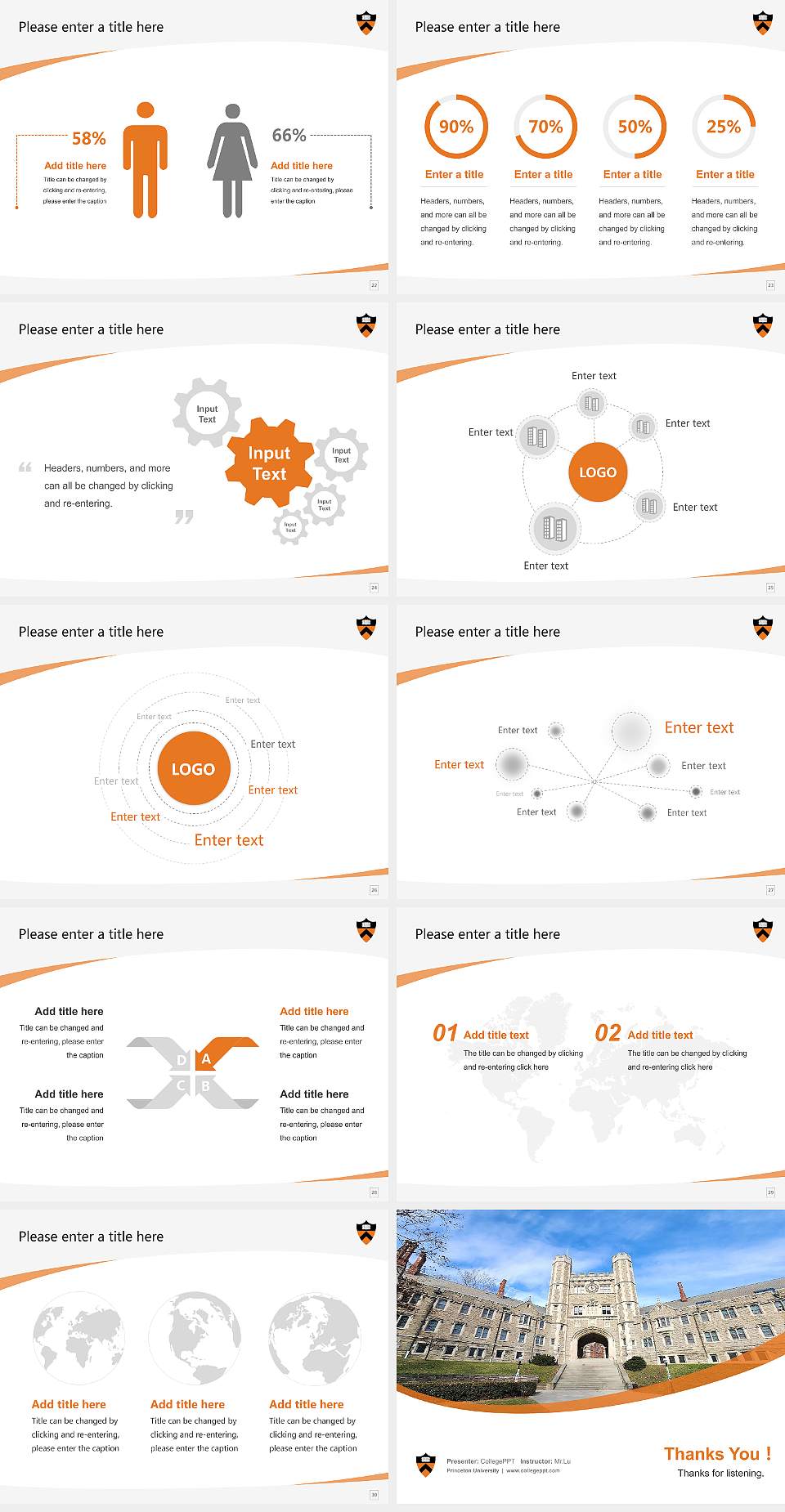 Princeton University Course/Courseware Creation PPT Template4:3 ratio PPT effect preview image4