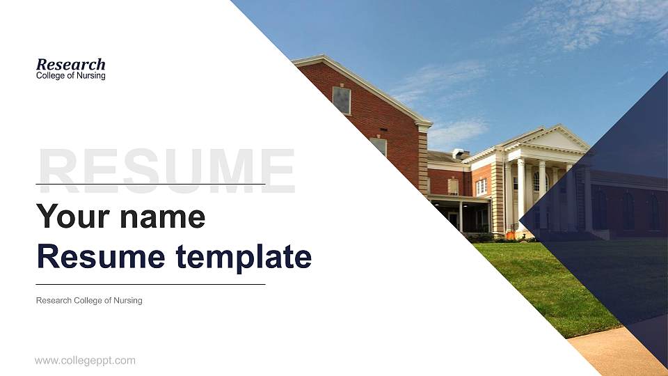 Research College of Nursing Resume PPT Template16:9 ratio PPT effect preview image