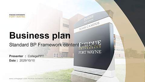 Purdue University Fort Wayne Competition/Entrepreneurship Contest PPT Template