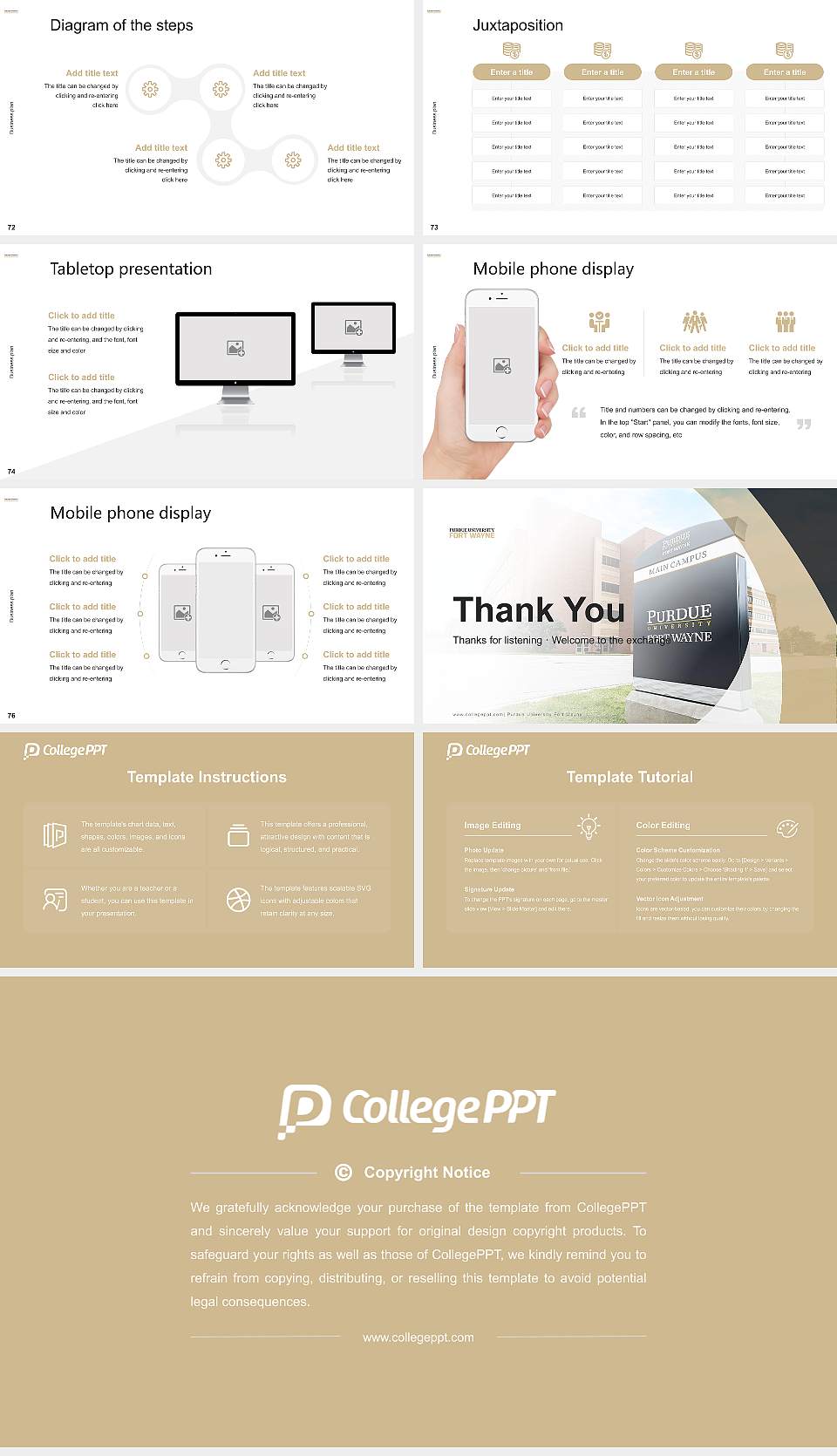 Purdue University Fort Wayne Competition/Entrepreneurship Contest PPT Template16:9 ratio PPT effect preview image9