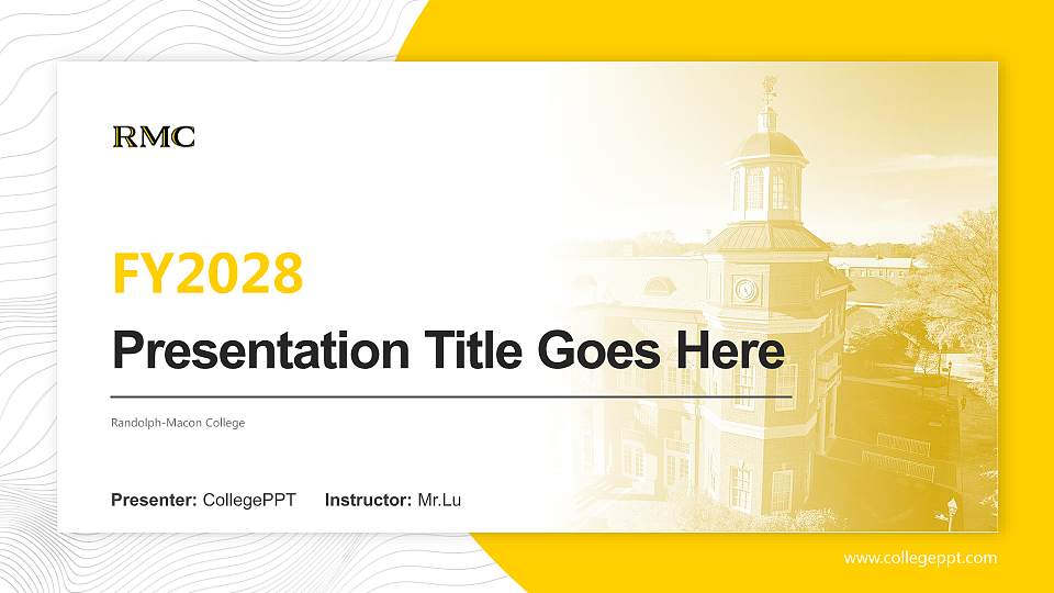 Randolph-Macon College Academic Presentation/Research Findings Report PPT Template16:9 ratio PPT effect preview image
